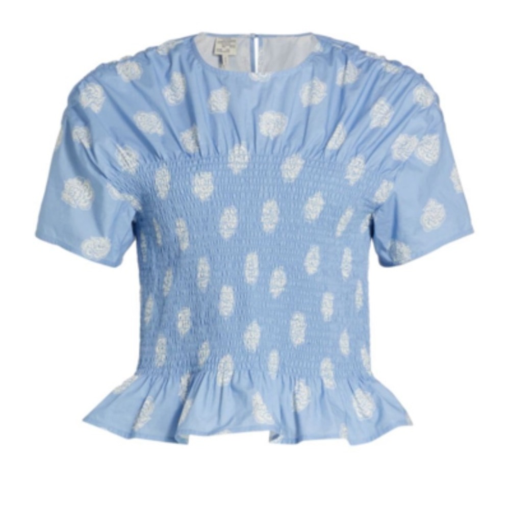 Baum und Pferdgarten mynowa smocked Top in modern blue flower Small / 6
